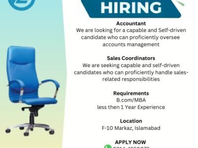 Required Accountant and Sales Coordinators